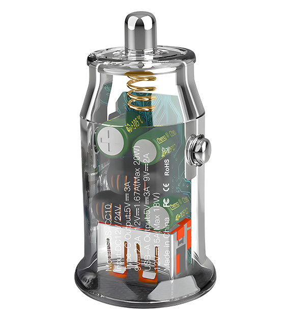 Dual output USB C Car Charger – Type C + USB A