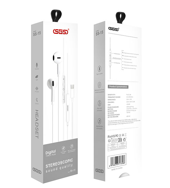Zero Latency Wired Earphones Type C for Mobile Gaming