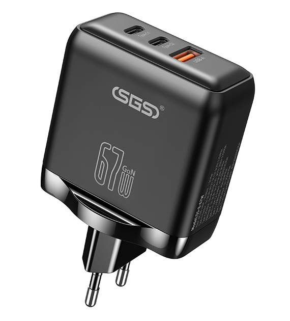 GaN fast mobile phone charger 67W EU plug