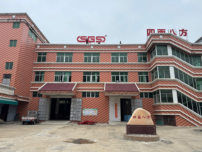 Exterior view of Simifly Electronics Co.,Ltd. factory with SGS brand logo prominently displayed on the rooftop
